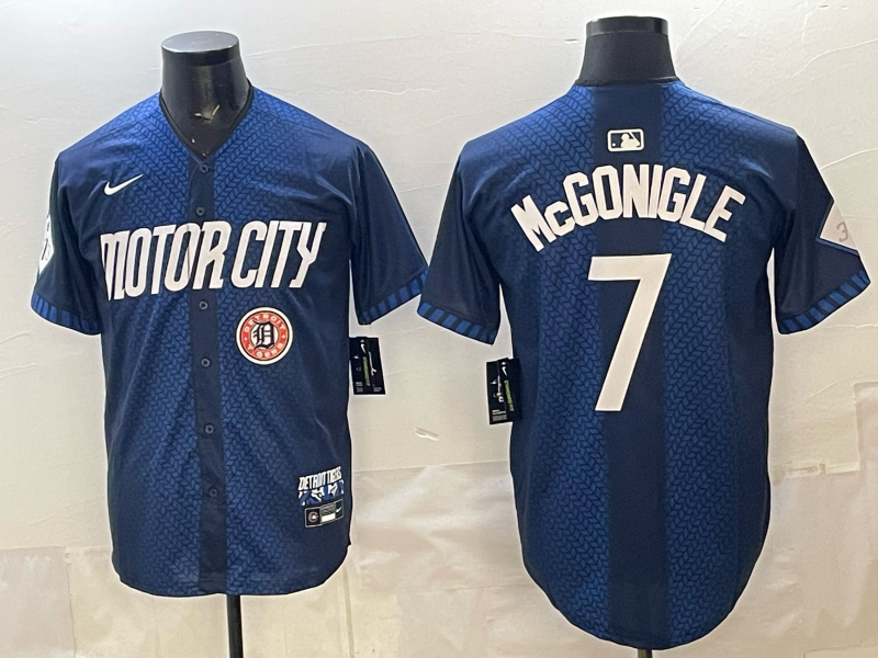 Men Detroit Tigers #7 McGonigle blue Game Nike MLB Jersey 04020015->->MLB Jersey